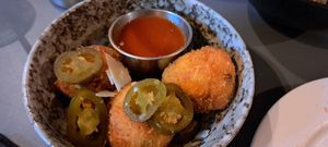 Jalapeño mac and cheese poppers at Nonna Said in Glasgow
