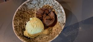 Chocolate and pistachio ice cream at Nonna Said in Glasgow