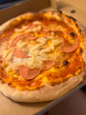 Ham and pineapple vegan pizza  at Nonna Said in Glasgow