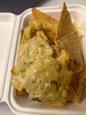 Mac n cheese loaded vegan nachos at Nonna Said in Glasgow