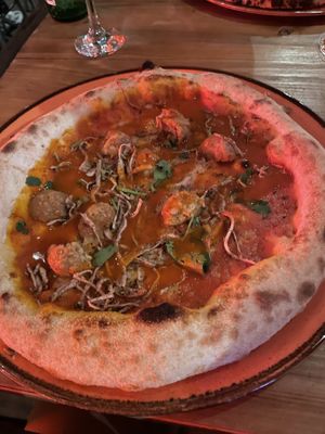 Nonnar kebab pizza   at Nonna Said in Glasgow