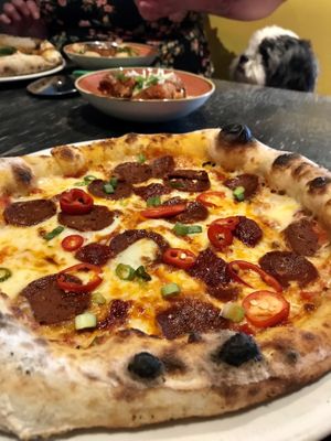 Vegetarian pepperoni pizza   at Nonna Said in Glasgow