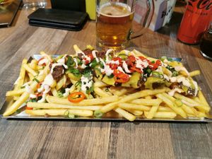 Dirty vegan fries at Brödernas in Mariestad