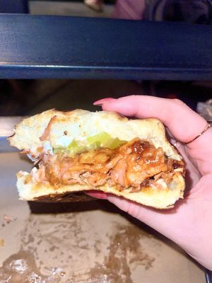 smoked bbq jackfruit sandwich  at Vegan Vibrationz in Plano