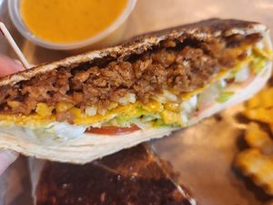 Crunch wrap at Vegan Vibrationz in Plano