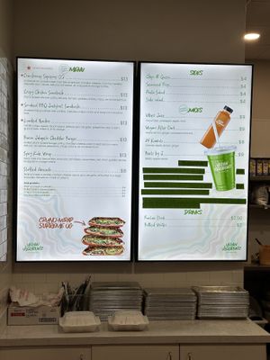 Menu as of April 2024  at Vegan Vibrationz in Plano