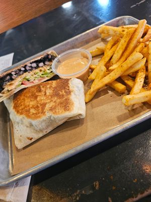 Black Bean Crunch Wrap Supreme  😋 at Vegan Vibrationz in Plano