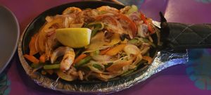 Vegan shrimp fajitas at Lupita's Cantina in Perrysburg