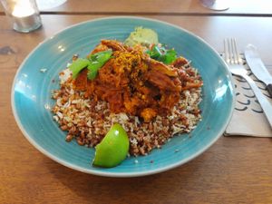 Tikka aloo chana curry (intended for delivery only) at Bombay Botanicals in Zurich