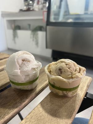 Coco sorbet and praline  at Via Lactea Scoop Shop in San Juan