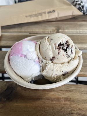 Lavender Allies and Mylk and Cookies flavors  at Via Lactea Scoop Shop in San Juan
