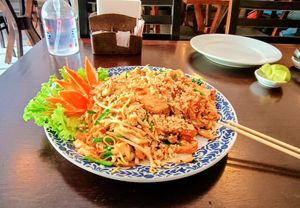 Huge pad thai at THAI E-SAN RESTAURANTE TAILANDÊS in Sao Paulo