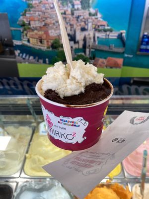 Banana and chocolate   at Gelato Artigianale in Sirmione