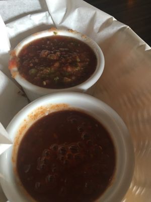 Spicy and fruity salsa at The Conquistador Lounge in Portland