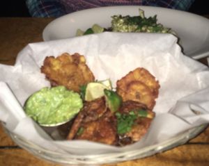 Plantains and guac, mushroom and hazlenut taco at The Conquistador Lounge in Portland