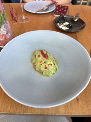 Avo with grapes and finger lime  at Cirrus in Barangaroo