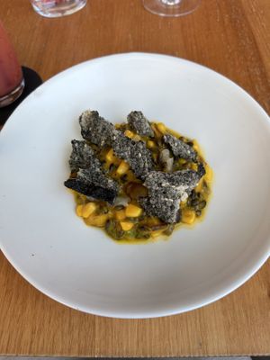 Shiitake mushrooms and corn  at Cirrus in Barangaroo