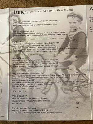 Lunch options  at Velo Cafe & Bar in Interlaken