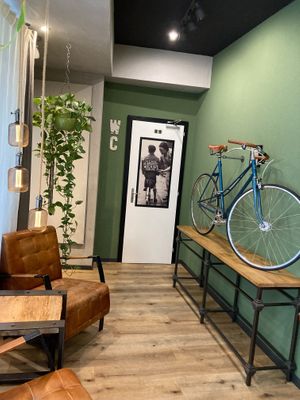 Cute interior at Velo Cafe & Bar in Interlaken