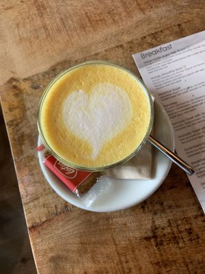 Turmeric latte  at Velo Cafe & Bar in Interlaken