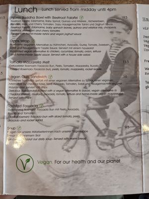 Vegan lunch options at Velo Cafe & Bar in Interlaken