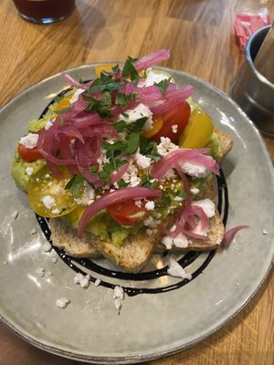 Vegan Smashed Avocado Toast   at Velo Cafe & Bar in Interlaken