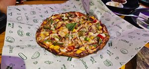 Mexican Pizza (with vegan cheese) at Cafe Junoon in Raipur