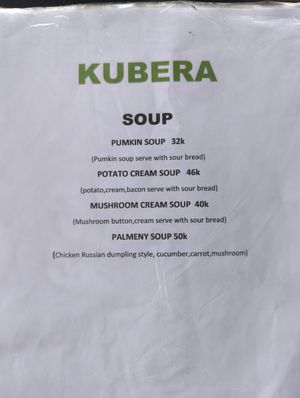 Updated pricing August 2024 at Kubera Kitchen in Ubud