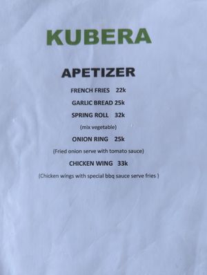Updated pricing August 2024 at Kubera Kitchen in Ubud