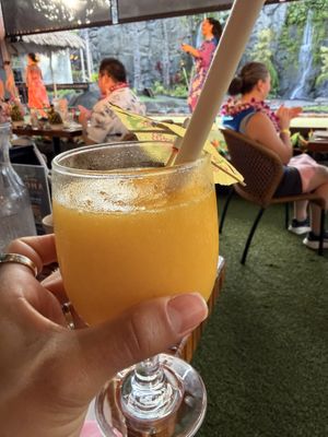 Mango slushie (pineapple drink has dairy!👎🏽)  at Polynesian Cultural Center in Laiea