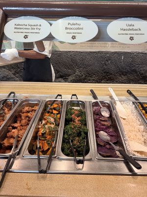 Clearly labeled vegan friendly items.   at Polynesian Cultural Center in Laiea