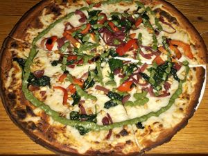 Garden Margherita pizza. Cheeze is pretty good.   at Serafina San Juan in San Juan