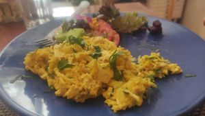 Tofu a Brás at Gira Sol in Tomar