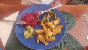 Quinoa Burger w Sweet Potatoes at Gira Sol in Tomar