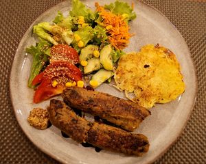 Mushroom "alheira". at Gira Sol in Tomar