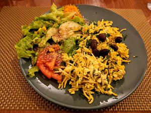 Tofu à Brás. at Gira Sol in Tomar