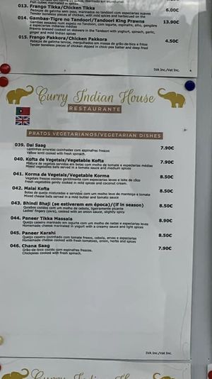 Vegetarian / Vegan Mains   at Curry Indian House  in Tomar
