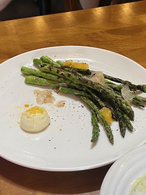 Asparagus and blood orange   at Barn & Co in Balnarring