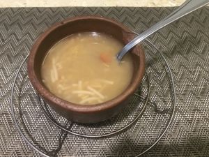 Vegetarian soup came first with the vegetarian menu.   at Sunflower Restaurant in Luxor