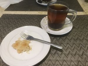 An Egyptian sweet dessert also came with the vegetarian menu    at Sunflower Restaurant in Luxor