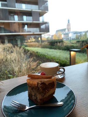 absolutely delicious cakes and coffee with a nice view  at Kawastrofa in Wroclaw