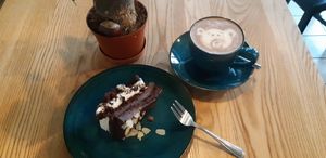 Lemon-chocolat cake at Kawastrofa in Wroclaw