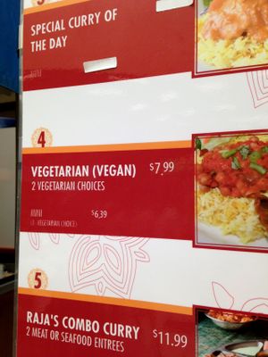 Vegan Options: Rice, side salad and 1 vegan choice for $6.39 or Rice, side salad and 2 vegan choices for $7.99 at India Cafe Curry Express NEX - Kiosk in Honolulu