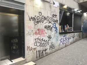 Vikasha Street 'hole in the wall' hatch order and pick up point (not the doorway!) at Vikasha Street in Belgrade