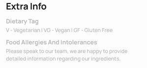 Clearly labeled vegan options   at Babel Beerhouse in North London