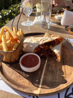 mexican burrito (fries included)  at Platanus Bar & Food in Kotor