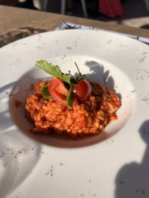 red risotto  at Platanus Bar & Food in Kotor