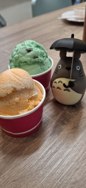 Orange Vanilla Ice Cream, Pistachio Ice Cream at Happiness Cafe in San Jose