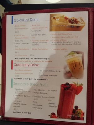 Menu 4 of 11 at Happiness Cafe in San Jose