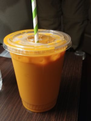 Thai tea, really good, not too sweet at Happiness Cafe in San Jose